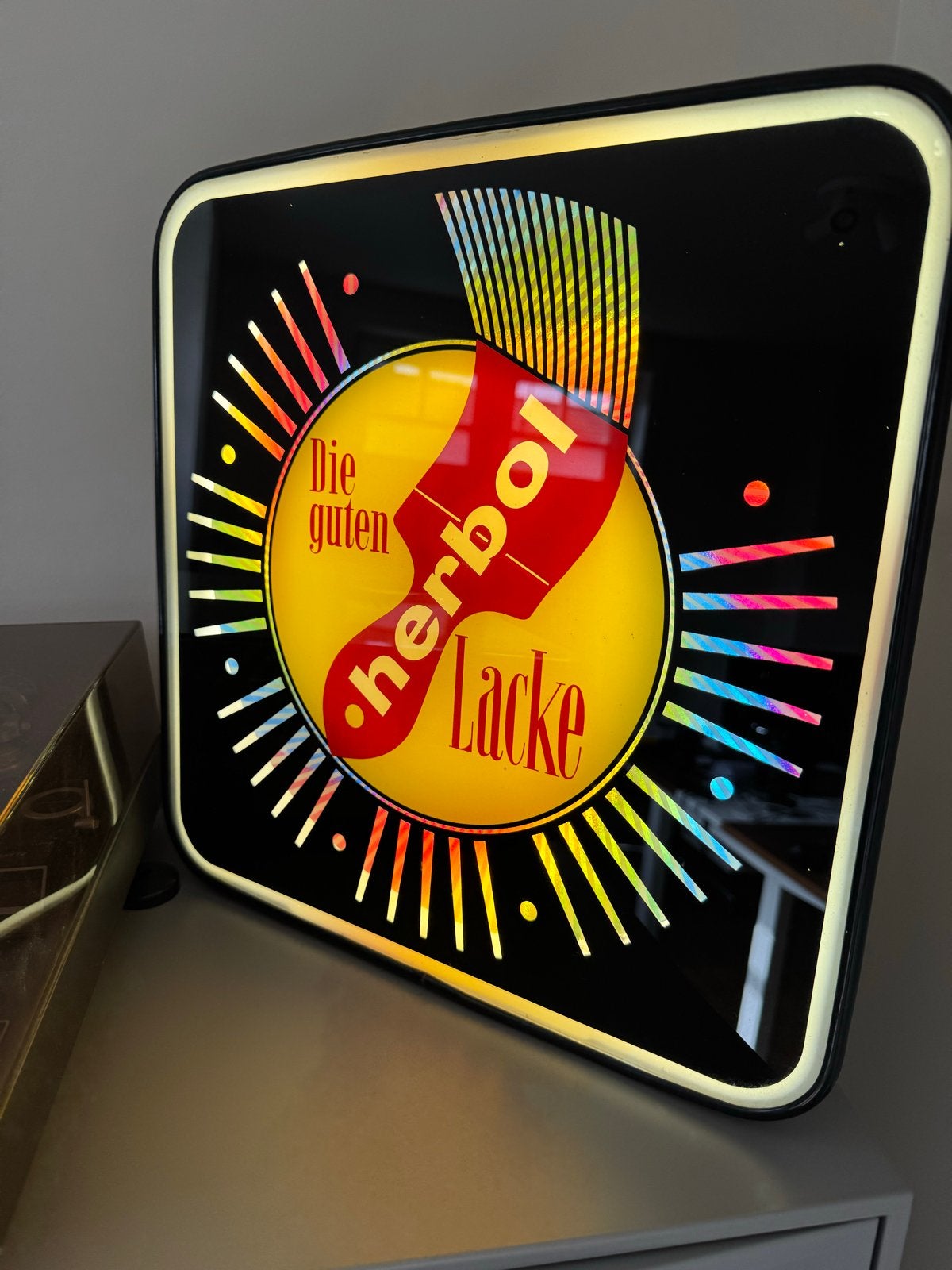Vintage Herbol Lacke Lichtbak Reclamebord, Ophalen