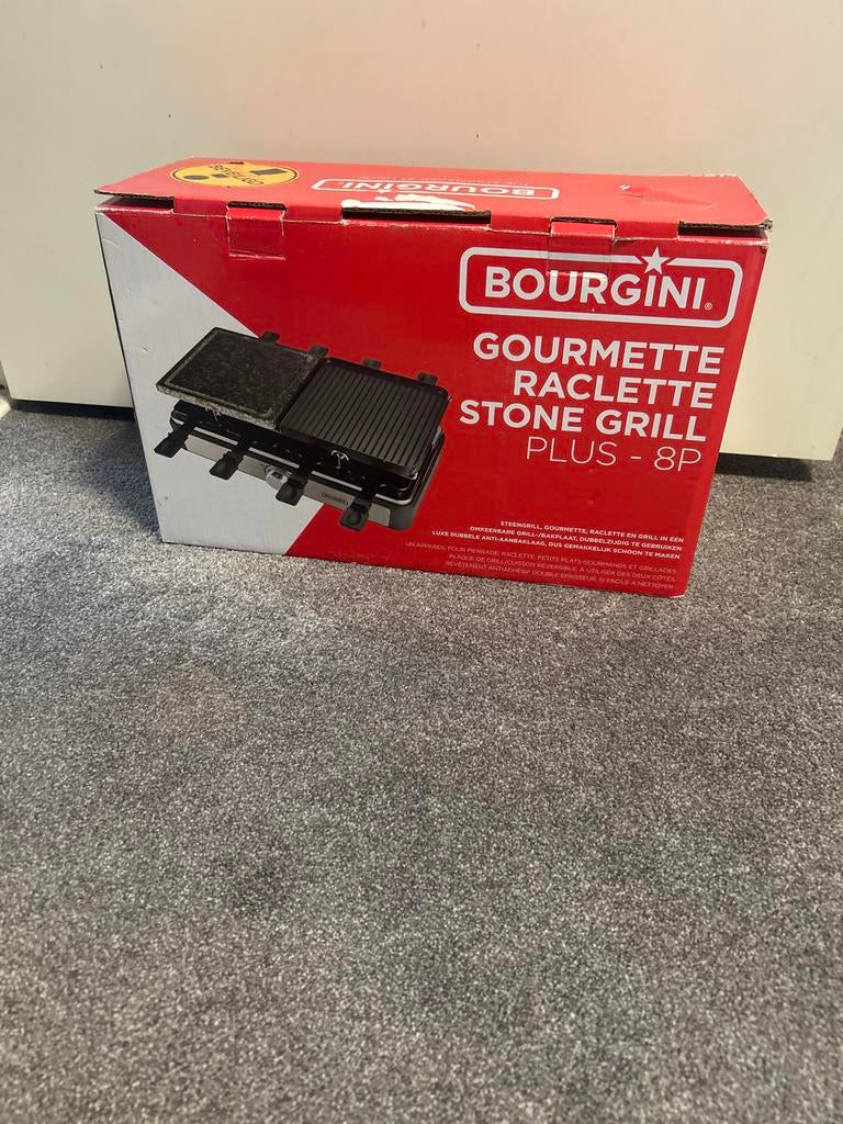 Bourgini Gourmette Raclette Stone Grill Plus - 8P, Ophalen of Verzenden, Zo goed als nieuw