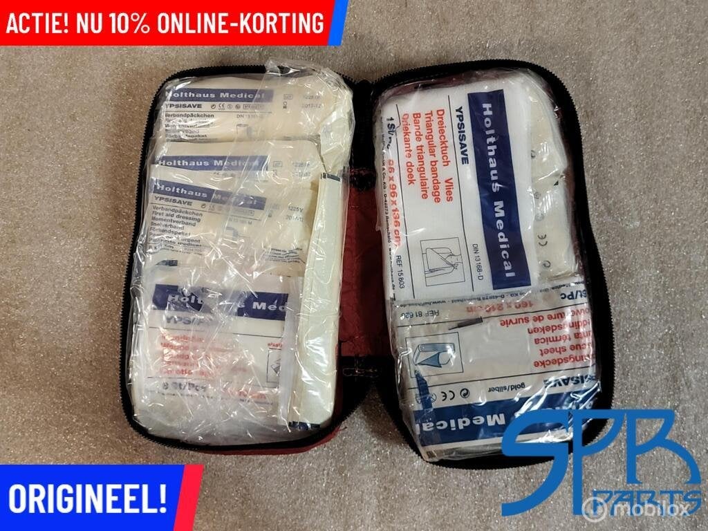 ORIGINELE AUDI EERSTE HULP KIT VERBANDDOOS NIEUW VERBANDTAS, Gebruikt, AUDI, Audi, Ophalen of Verzenden