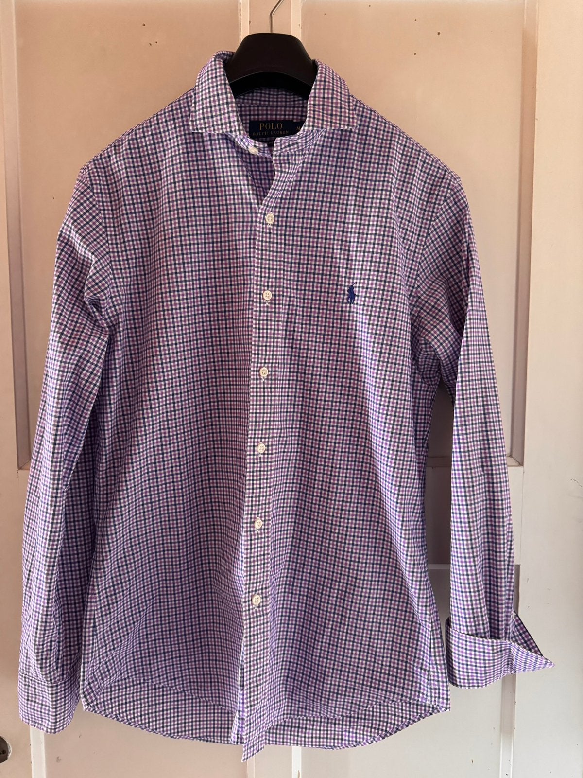 Polo ralph lauren overhemd maat M ., Ophalen of Verzenden, Zo goed als nieuw, Blauw, Halswijdte 39/40 (M)
