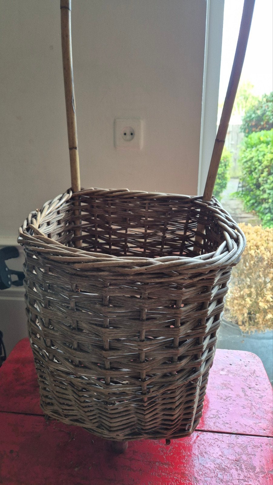 oude rieten boodschappenkar, Antiek en Kunst, Curiosa en Brocante, Ophalen