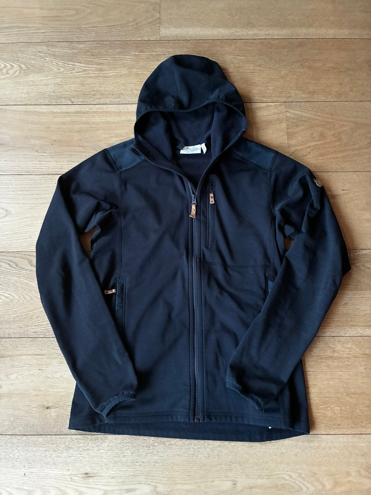 Fjällräven Keb Fleece Hoodie mannen small donkerblauw, Ophalen of Verzenden, Zo goed als nieuw