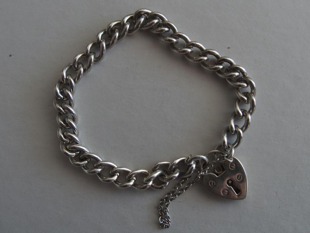 ZILVEREN ENGELSE ARMBAND, Sieraden, Tassen en Uiterlijk, Antieke sieraden, Verzenden, Zilver, Armband