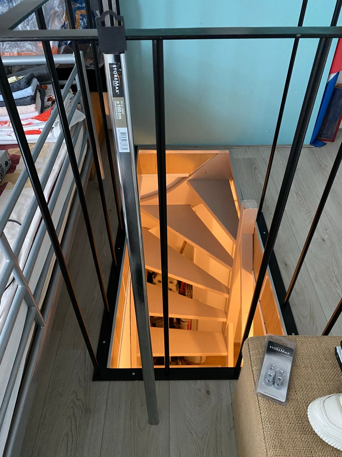STOREMAX Kledingroede 100 cm met bevestigingsbeugels, Doe-het-zelf en Verbouw, Ophalen of Verzenden, Nieuw, Overige materialen