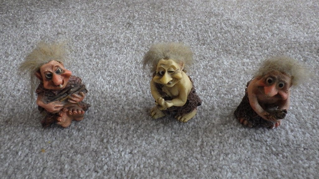 3 mooie kleine retro trollen, Ophalen of Verzenden, Overige typen