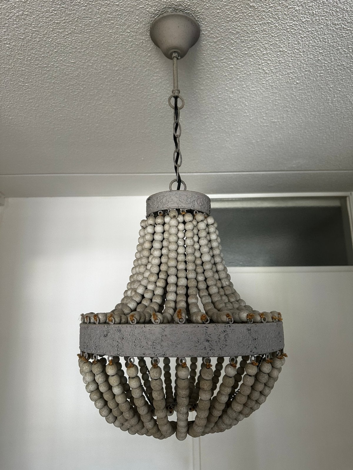Perle Kralen Hanglamp Medium – Landelijke / Bohemian stijl, Huis en Inrichting, Lampen | Kroonluchters, Ophalen, Zo goed als nieuw