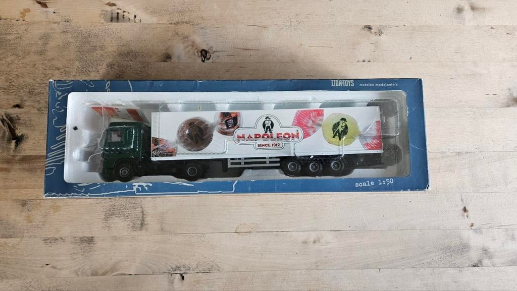 2x Lion Toys DAF 95 trekker met oplegger in doos,schaal 1:50, Ophalen of Verzenden, Bus of Vrachtwagen, Lion Toys