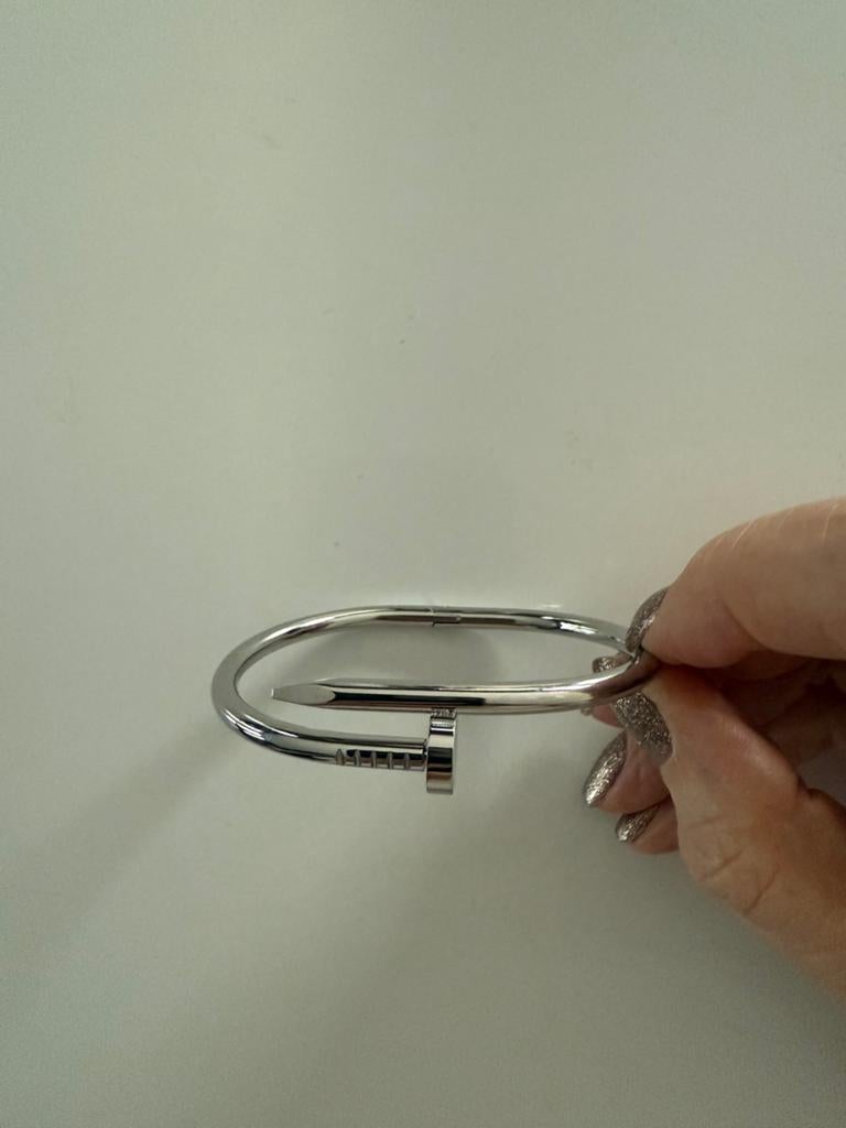 Spijker armband zilver nieuw in verpalking, Ophalen of Verzenden, Zo goed als nieuw, Zilver