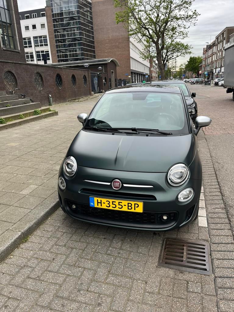 Fiat 500 Twinair Turbo Rockstar Eco 85pk 2020 Mat Groen, Auto's, Voorwielaandrijving, 40 €/maand, Origineel Nederlands, Handgeschakeld