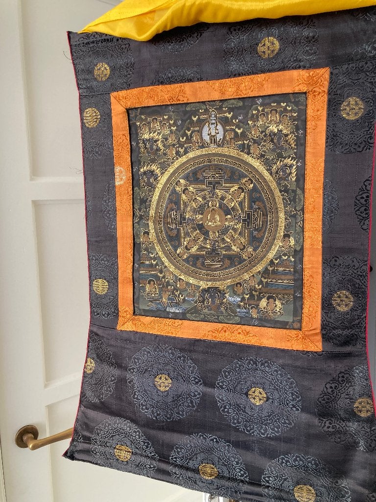 Thanka, Antiek en Kunst, Kunst | Niet-Westerse kunst, Ingelijst, 70 cm, Tibet, Ophalen
