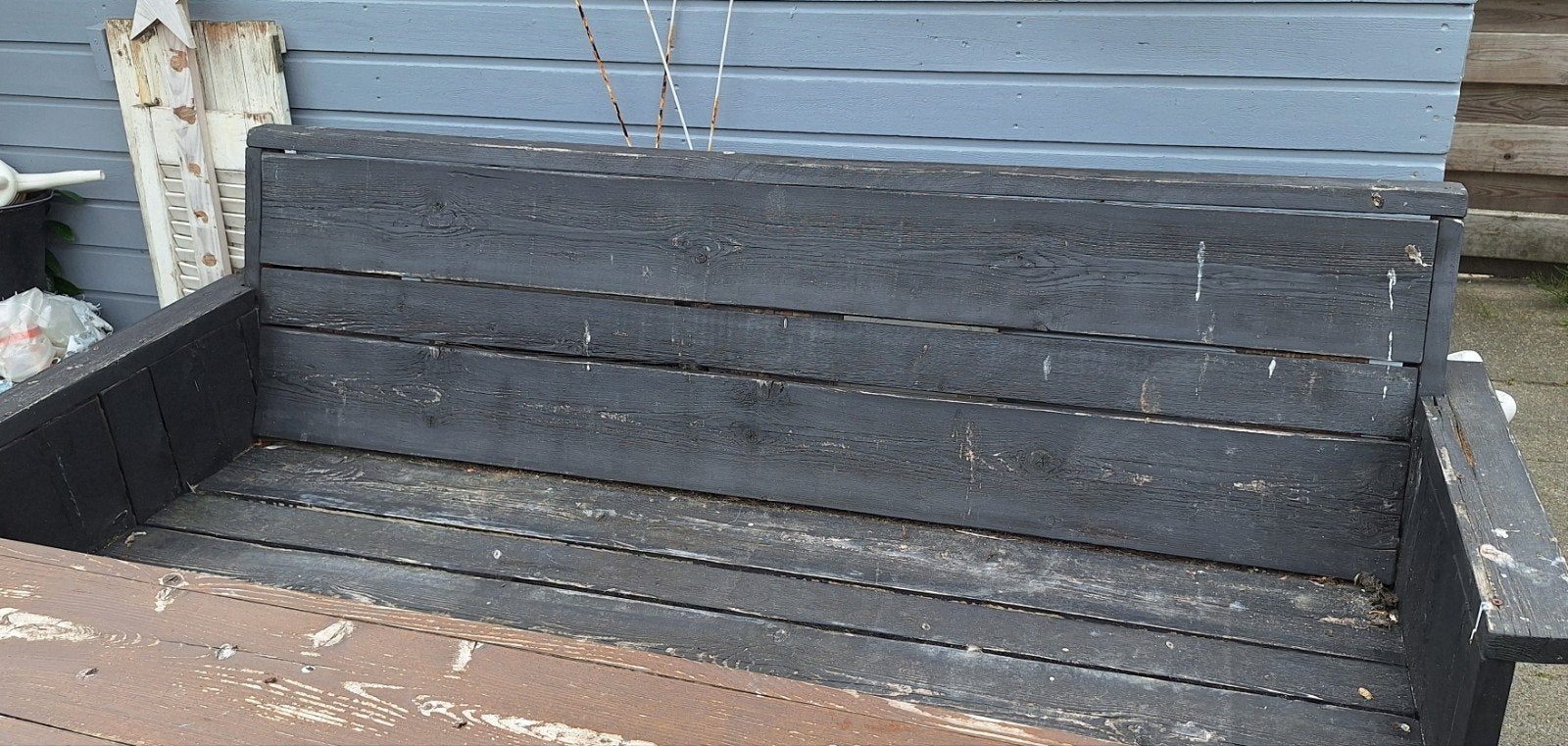 Leuk & landelijk bankje steigerhout, Ophalen, Gebruikt