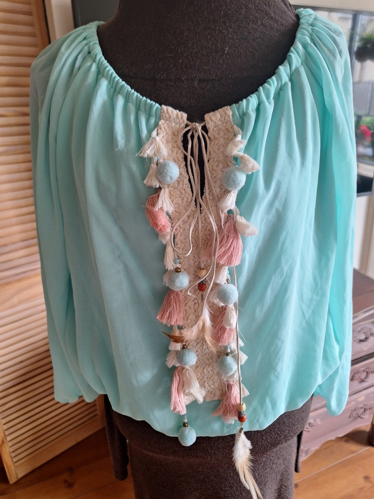 Voile tuniek maat m, Ophalen of Verzenden, Zo goed als nieuw, Maat 38/40 (M), Groen