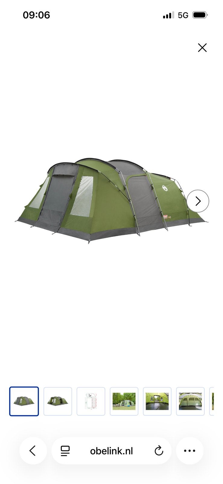 Coleman Vespucci 6-persoons tent – slechts 1x gebruikt!, Ophalen of Verzenden