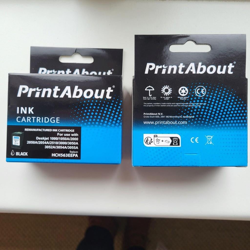 PrintAbout cartridges 2 stuks HP301 zwart, Ophalen of Verzenden, Nieuw, Toner, Print about
