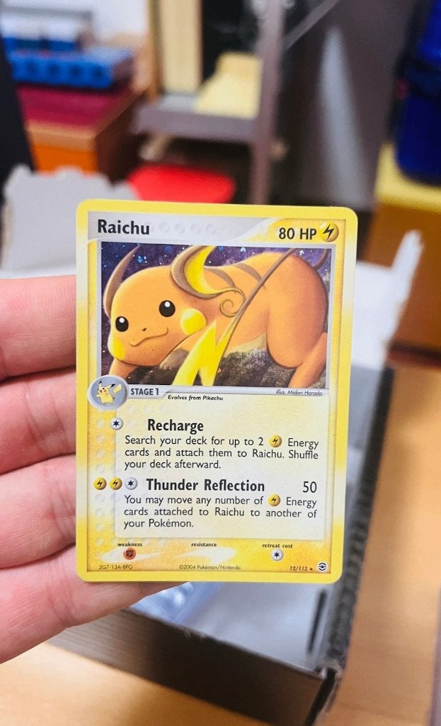 Raichu 12/112 Holo Ex Fire Red Leaf Green Pokemon, Hobby en Vrije tijd, Verzenden, Zo goed als nieuw, Losse kaart, Foil