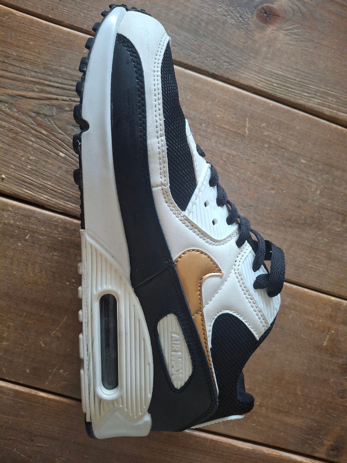 Nike Air Max 90 - Zwart/Wit/Goud - maat 41, Kleding | Dames, Zwart, Ophalen of Verzenden, Nike air max, Sneakers of Gympen
