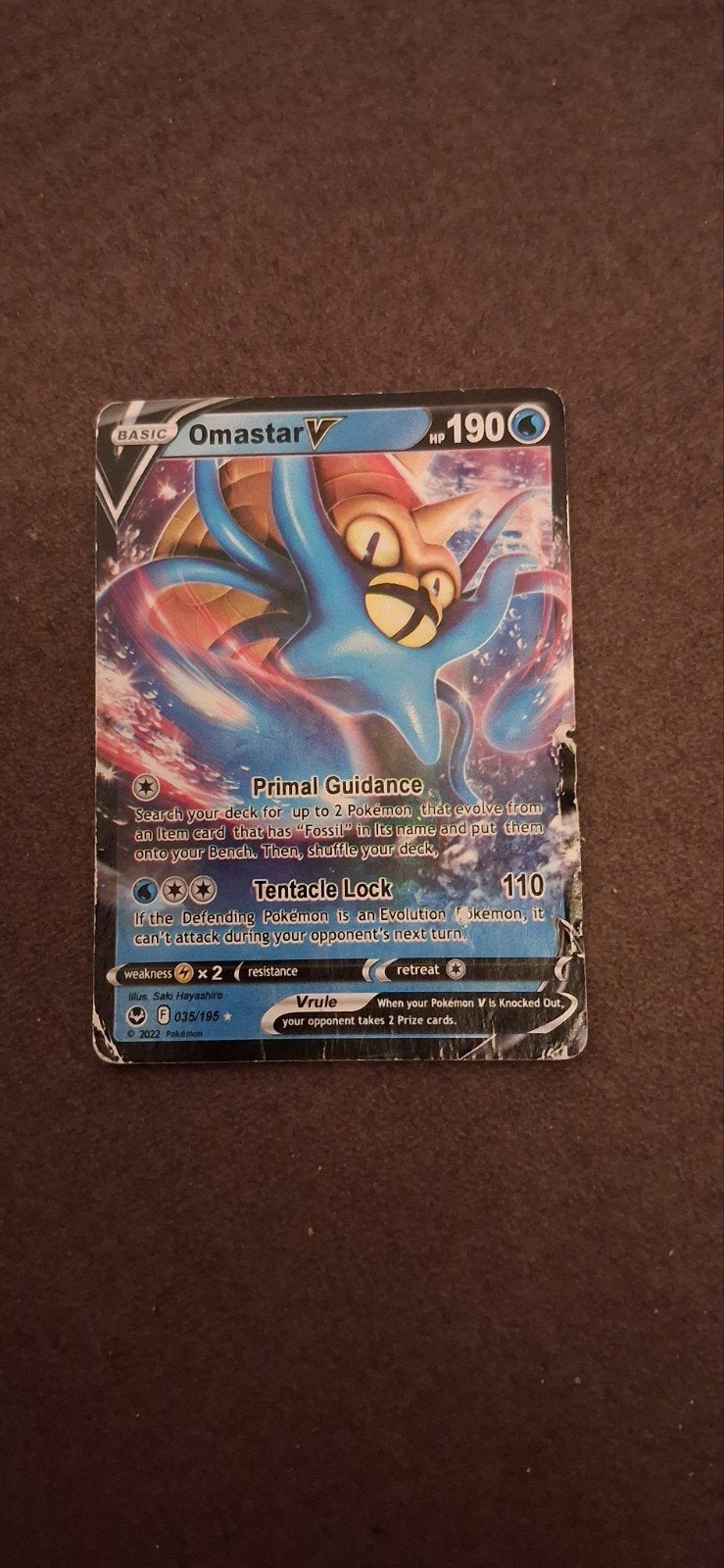 Pokémon Kaart Omastar V 035/195, Ophalen of Verzenden, Gebruikt, Losse kaart