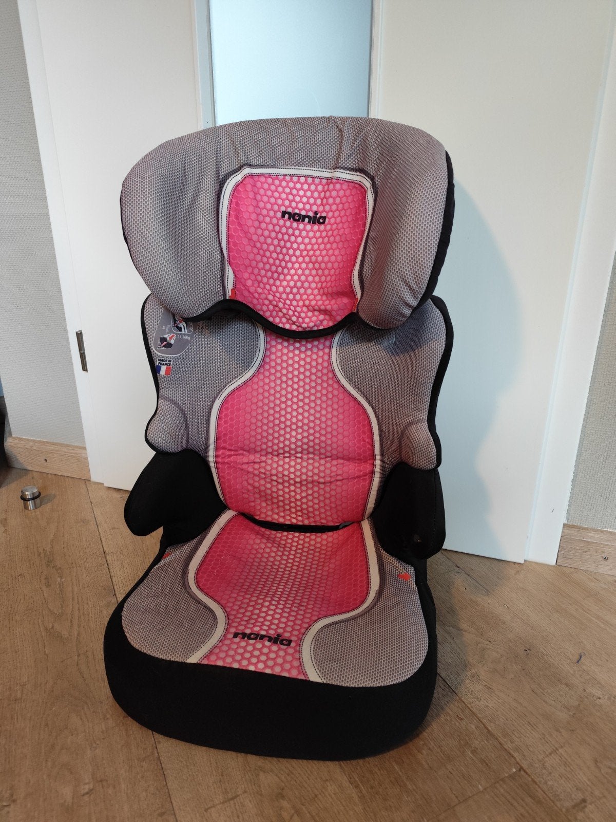 Nania autostoelverhoger roze/grijs, 15 t/m 36 kg, Afneembare rugleuning, Ophalen, Overige merken