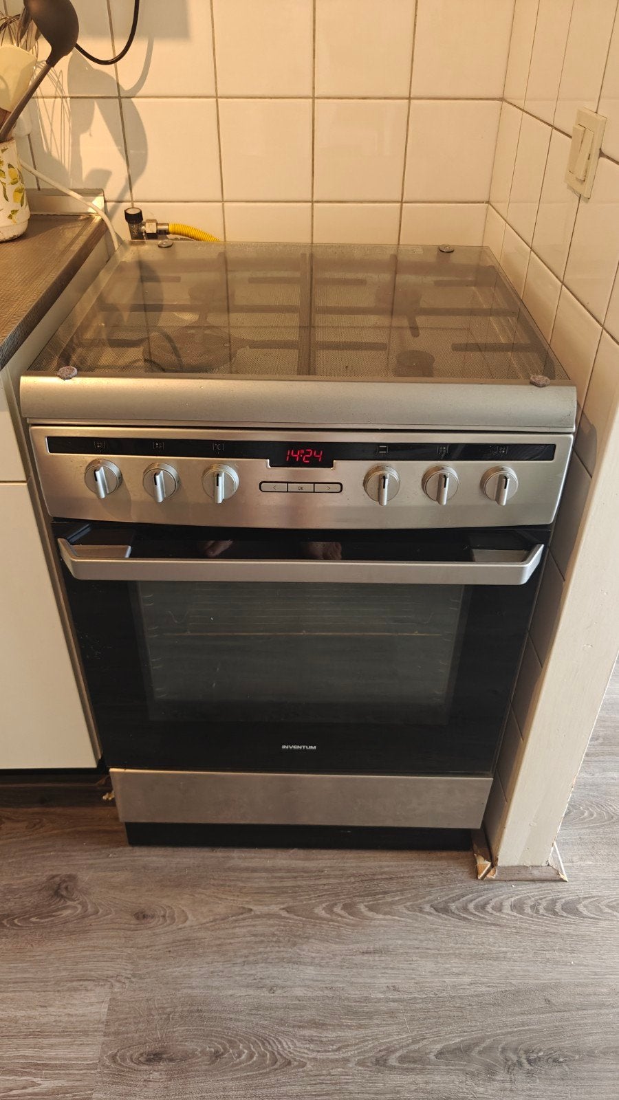 Inventum Vrijstaand Gasfornuis met Oven - Zilver/Zwart, Ophalen, Gebruikt, 60 cm of meer, 4 kookzones