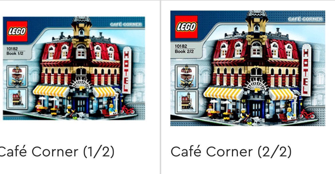 Lego instructie boekjes 10182 cafe corner, Ophalen of Verzenden