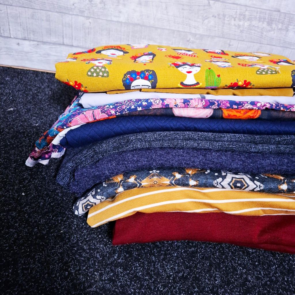 stoffenpakket 11 lappen stofjes stof tricot/katoen 15+ meter, Ophalen, Overige kleuren, 120 cm of meer, Katoen