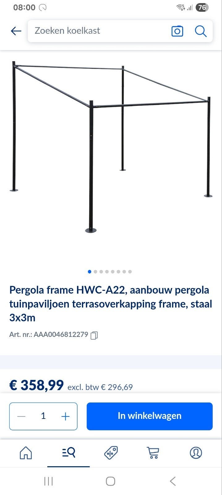 frame metaal voor pergola / overkapping / fietsenstalling, Tuin en Terras, Ophalen, Gebruikt, Tuinpaviljoen