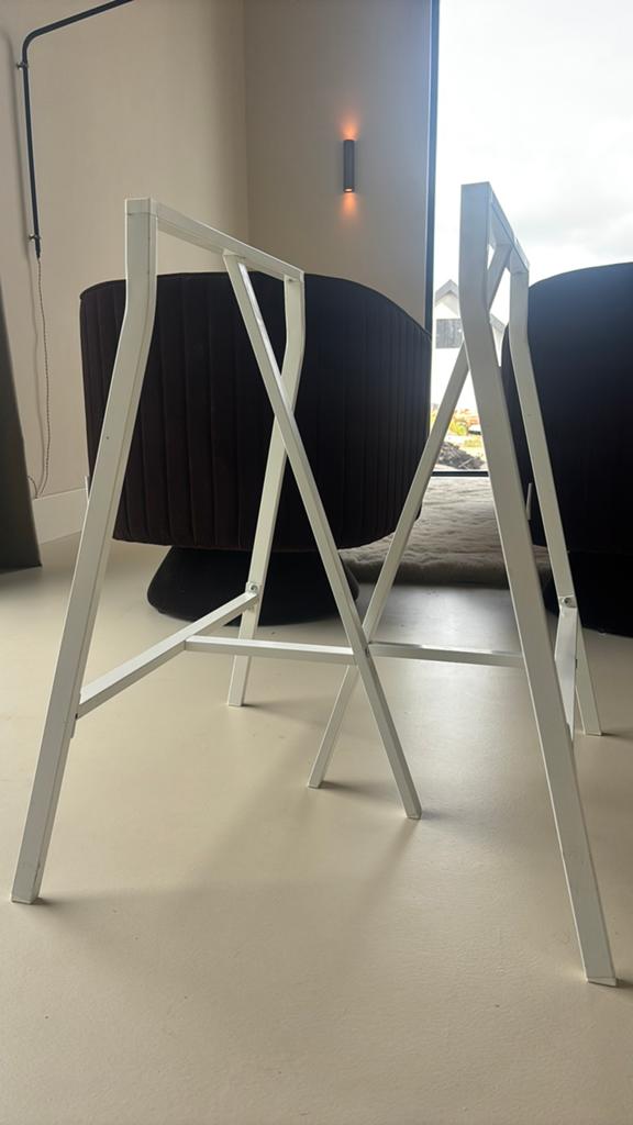 Witte schragen - set van 2, Huis en Inrichting, Tafelonderdelen, Ophalen, Tafelpoot, Minder dan 50 cm, 50 tot 100 cm