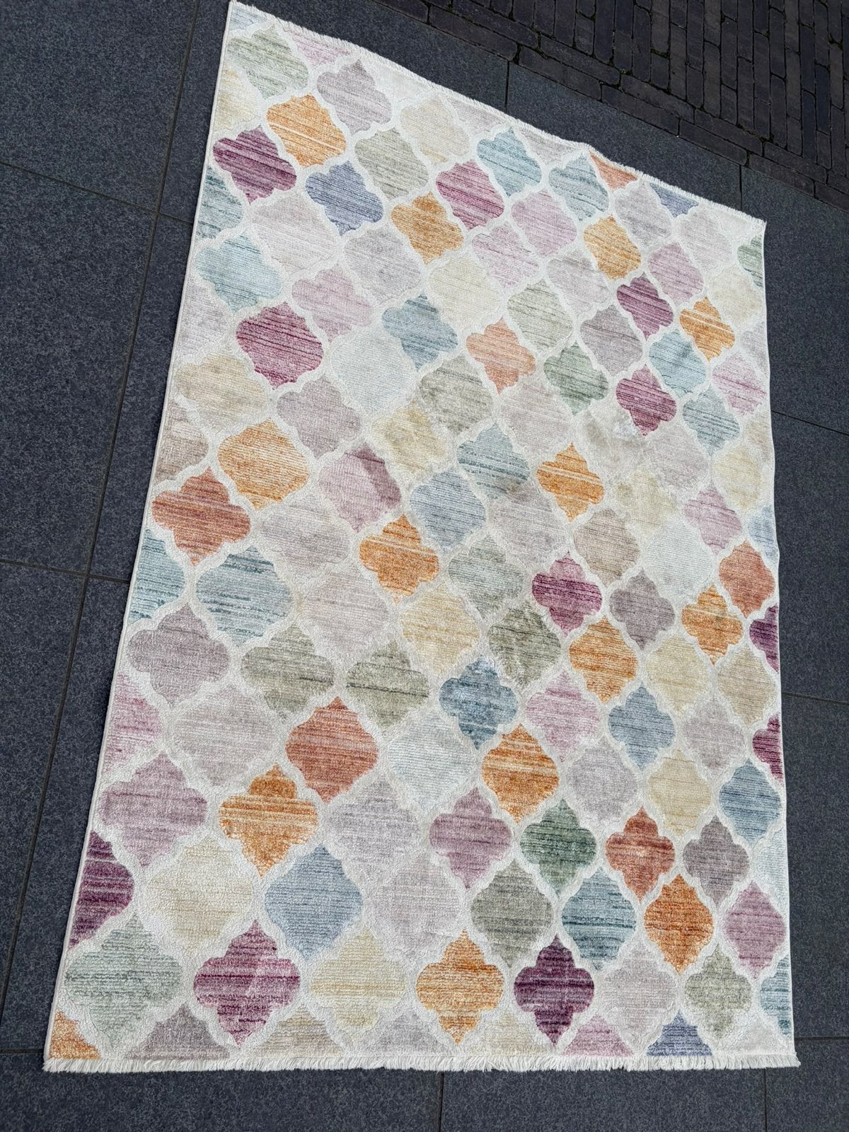 Pastel/Meerkleurig/Roze Vloerkleed 170x120 cm, Ophalen, 100 tot 150 cm, Zo goed als nieuw, Roze