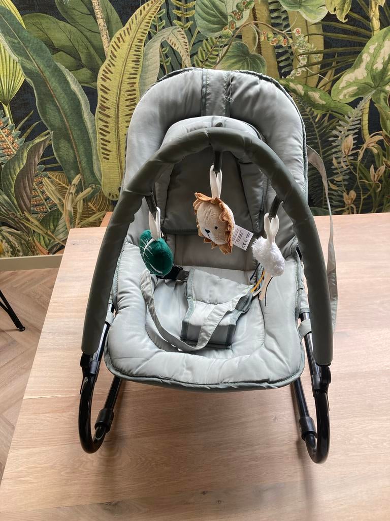 Tryco Lion Leo Groen Wipstoel met Speelboog, Kinderen en Baby's, Wipstoeltjes, Gebruikt, Wipstoel, Met gordel(s) of riempje(s)