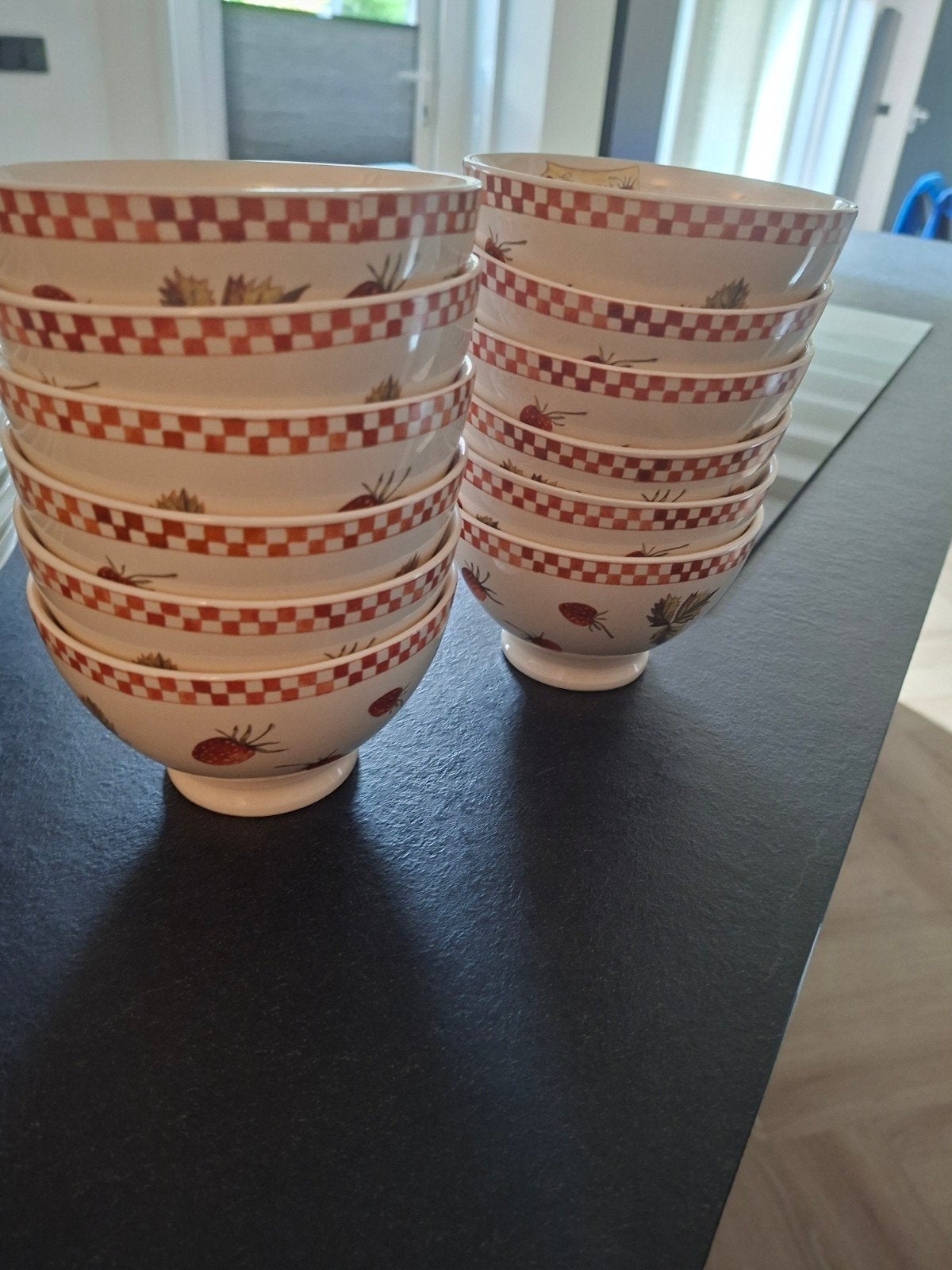 12x Aardbeien Kommen - Jet -Ter Steege, Ophalen of Verzenden, Gebruikt, Jet by Ter Steege, Kom(men)