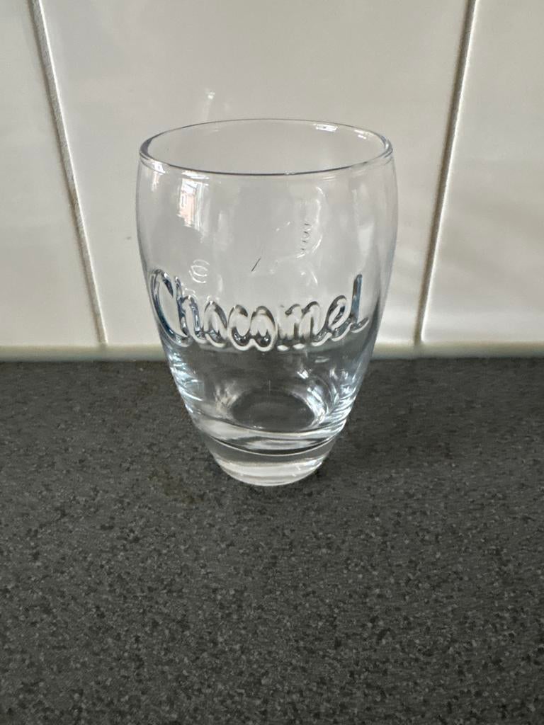6 Chocomel glazen, Ophalen of Verzenden, Gebruikt, Glas, Overige merken