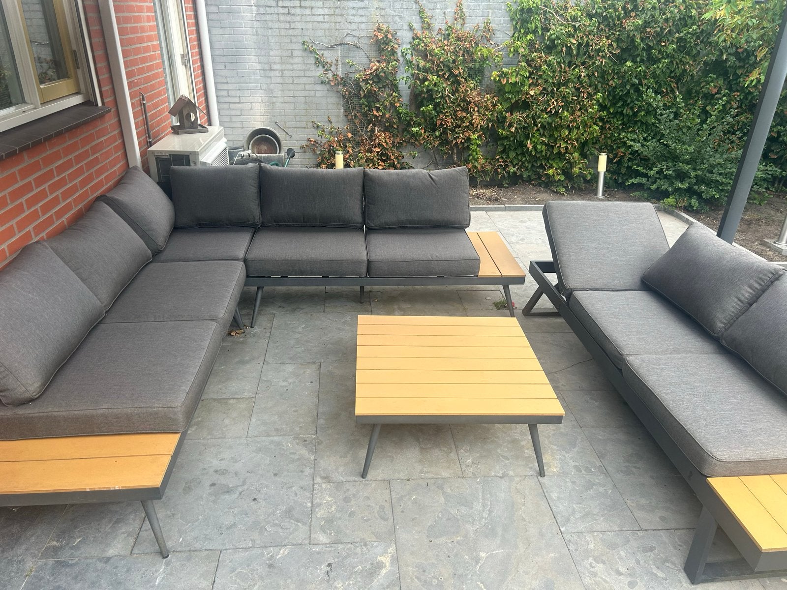 Moderne Loungeset en Salontafel, Tuin en Terras, Tuinsets en Loungesets, Meer dan 8 zitplaatsen, Aluminium, Ophalen of Verzenden