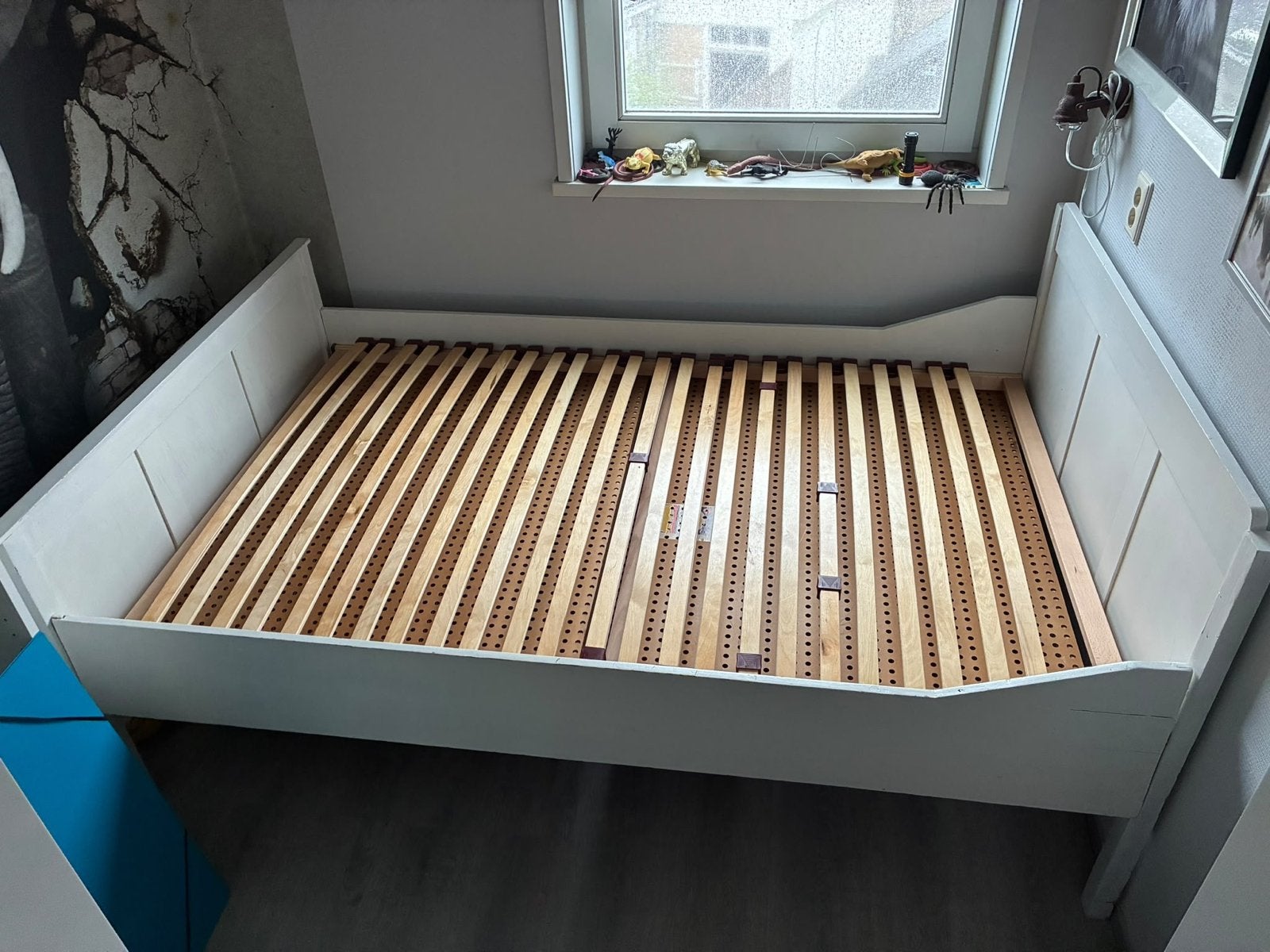 Ledikant met lattenbodem 120x190 cm, Ophalen, Gebruikt, Wit, 190 cm of minder
