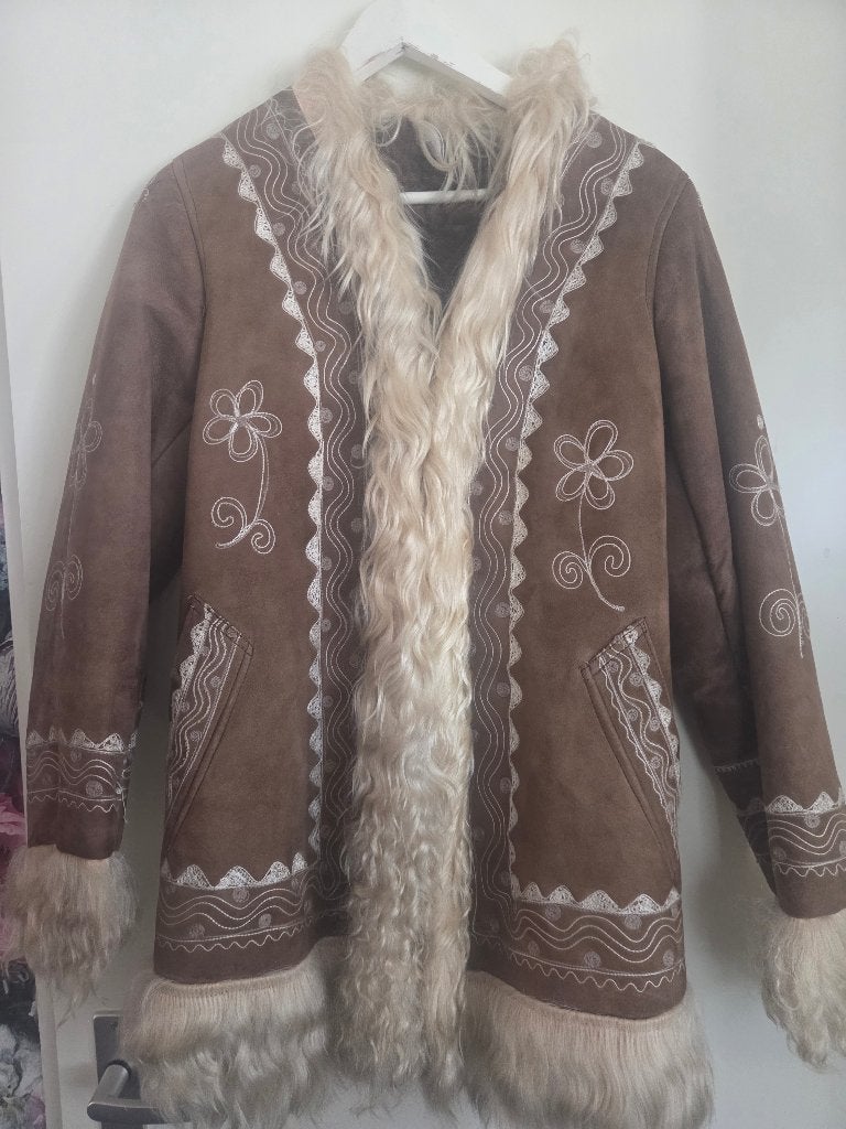 Afghaanse jas, Kleding | Dames, Bruin, Ophalen of Verzenden, Zo goed als nieuw, Vintage