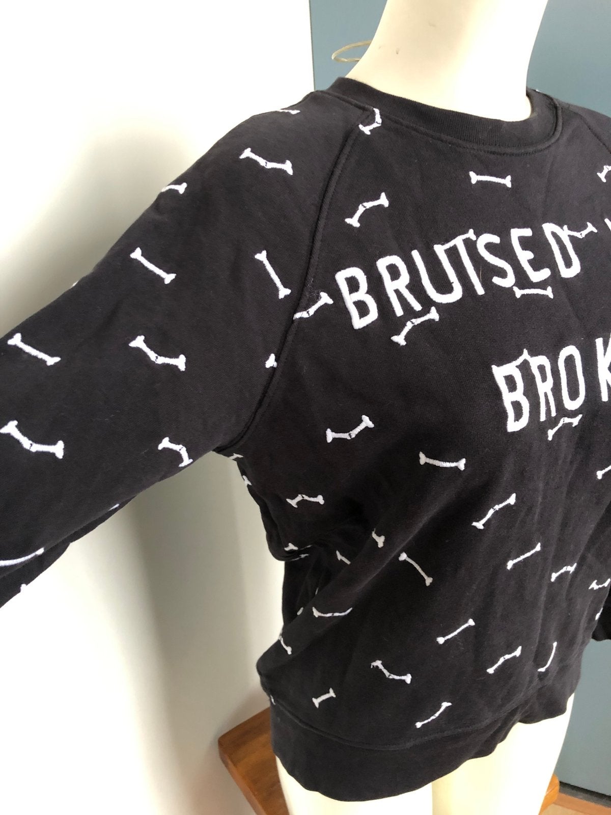 Zoë karssen zwarte trui met botten small s katoen, Zwart, Ophalen of Verzenden, Zo goed als nieuw, X