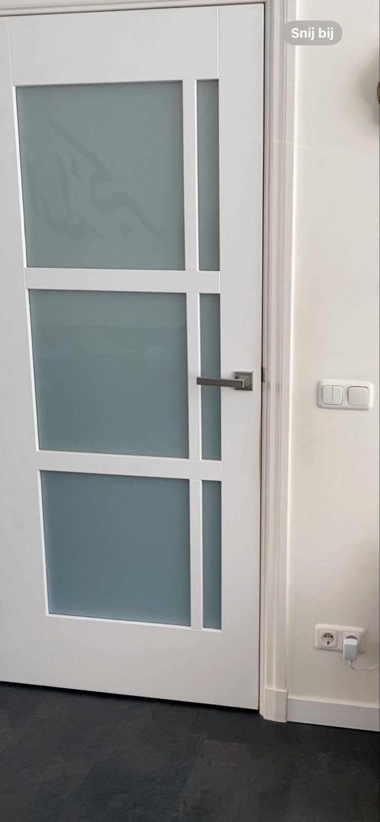 Witte binnendeur met glaspanelen, Ophalen, 80 tot 100 cm, Binnendeur, Zo goed als nieuw