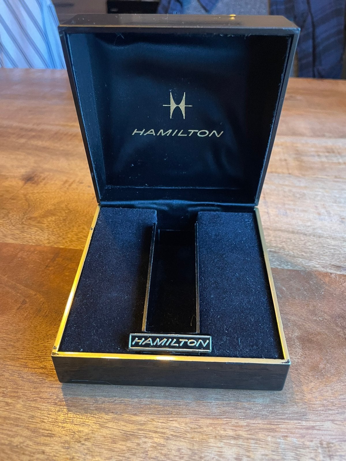 Vintage horloge doos van Hamilton, Ophalen of Verzenden, Overige merken