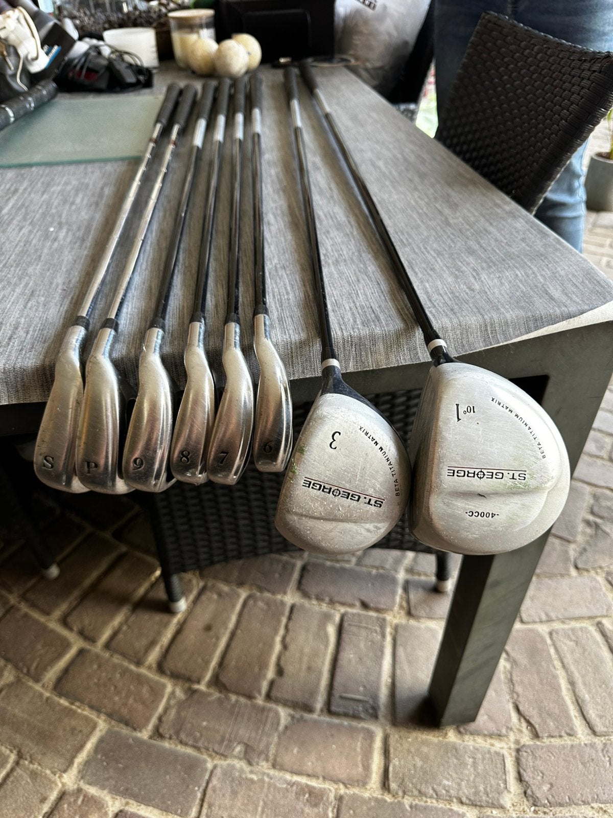 St. George ijzerset + houten, Sport en Fitness, Golf, Ophalen, Gebruikt, Set, Overige merken