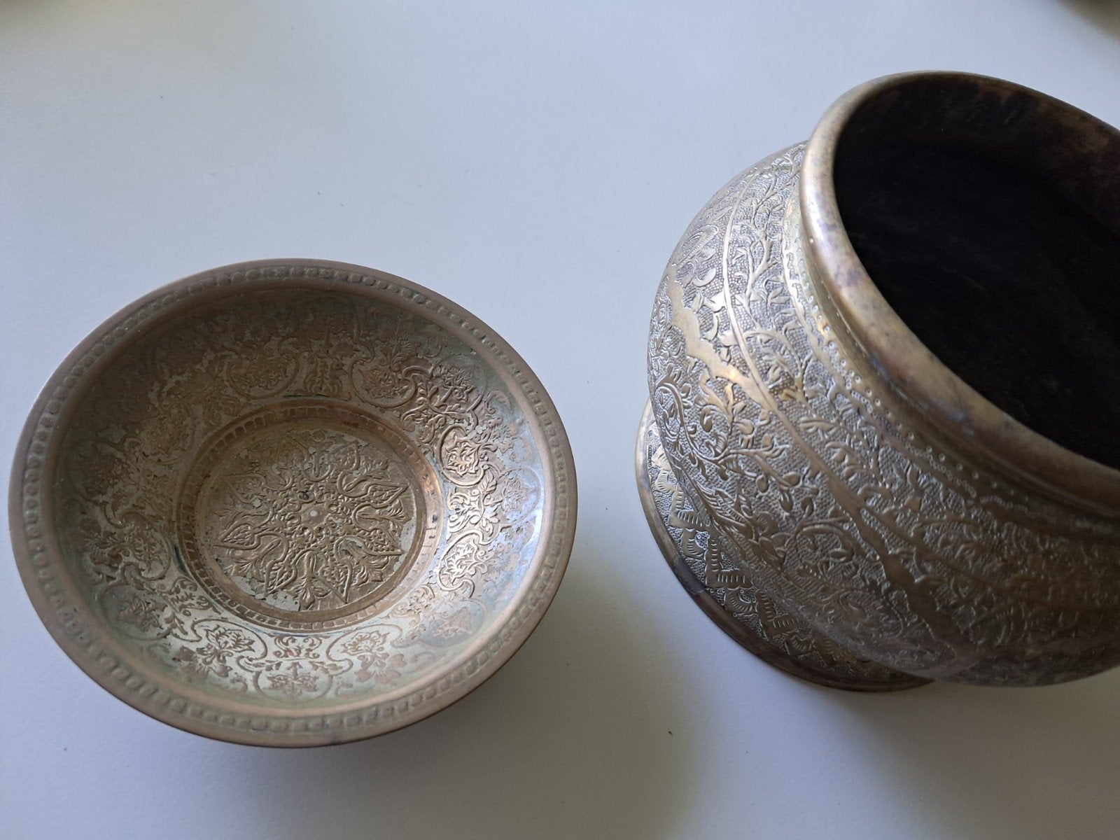 Javaanse koperen pot met deksel, Ophalen of Verzenden