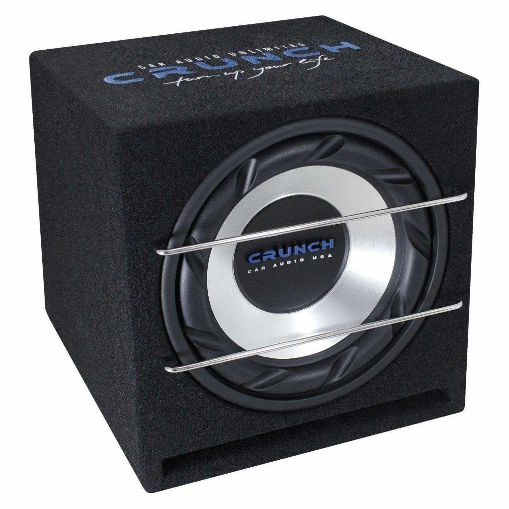 Crunch Subwoofer in kist CRB350 350 Watt 700watt RMS", Ophalen of Verzenden, Zo goed als nieuw