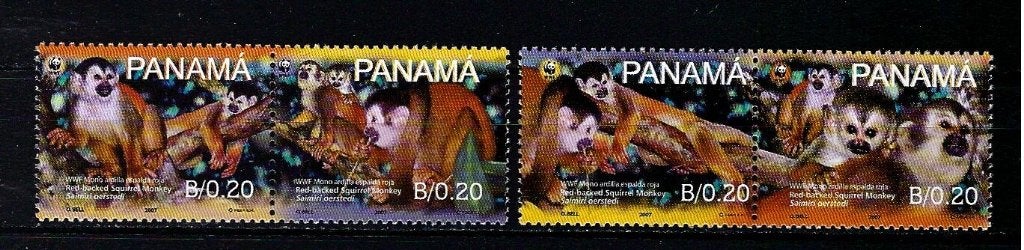 WWF Panama uit 2007 Postfris (apen), Ophalen of Verzenden, Postfris, Dier of Natuur