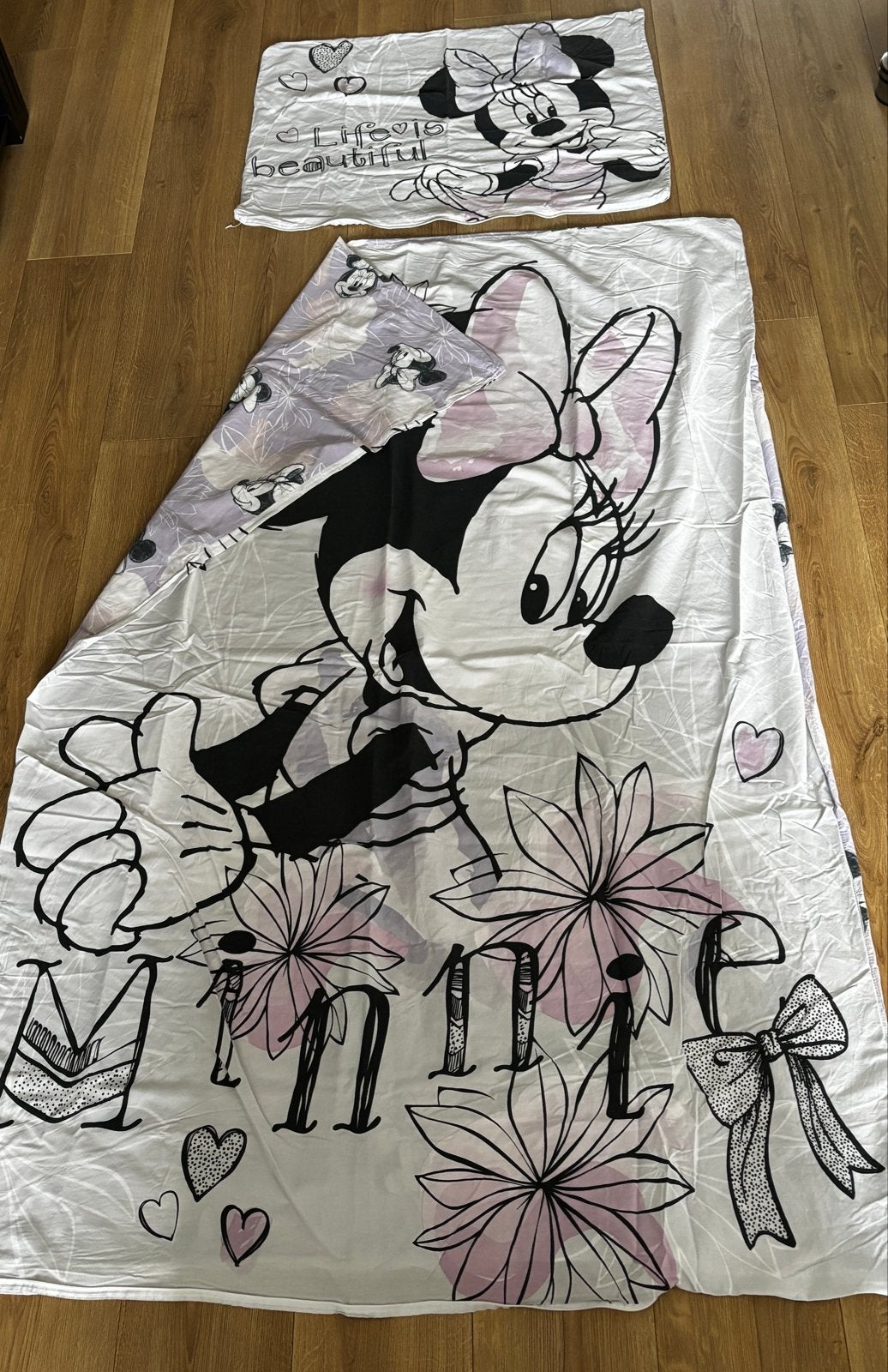 Minnie Mouse Dekbedovertrek met Kussensloop, Eenpersoons, Wit, Dekbedovertrek, Ophalen of Verzenden