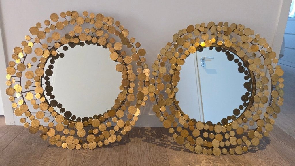 Lambert Midas / Colmore Luxe Design Wandspiegel Goud, Ophalen, Rond, Zo goed als nieuw, Minder dan 100 cm