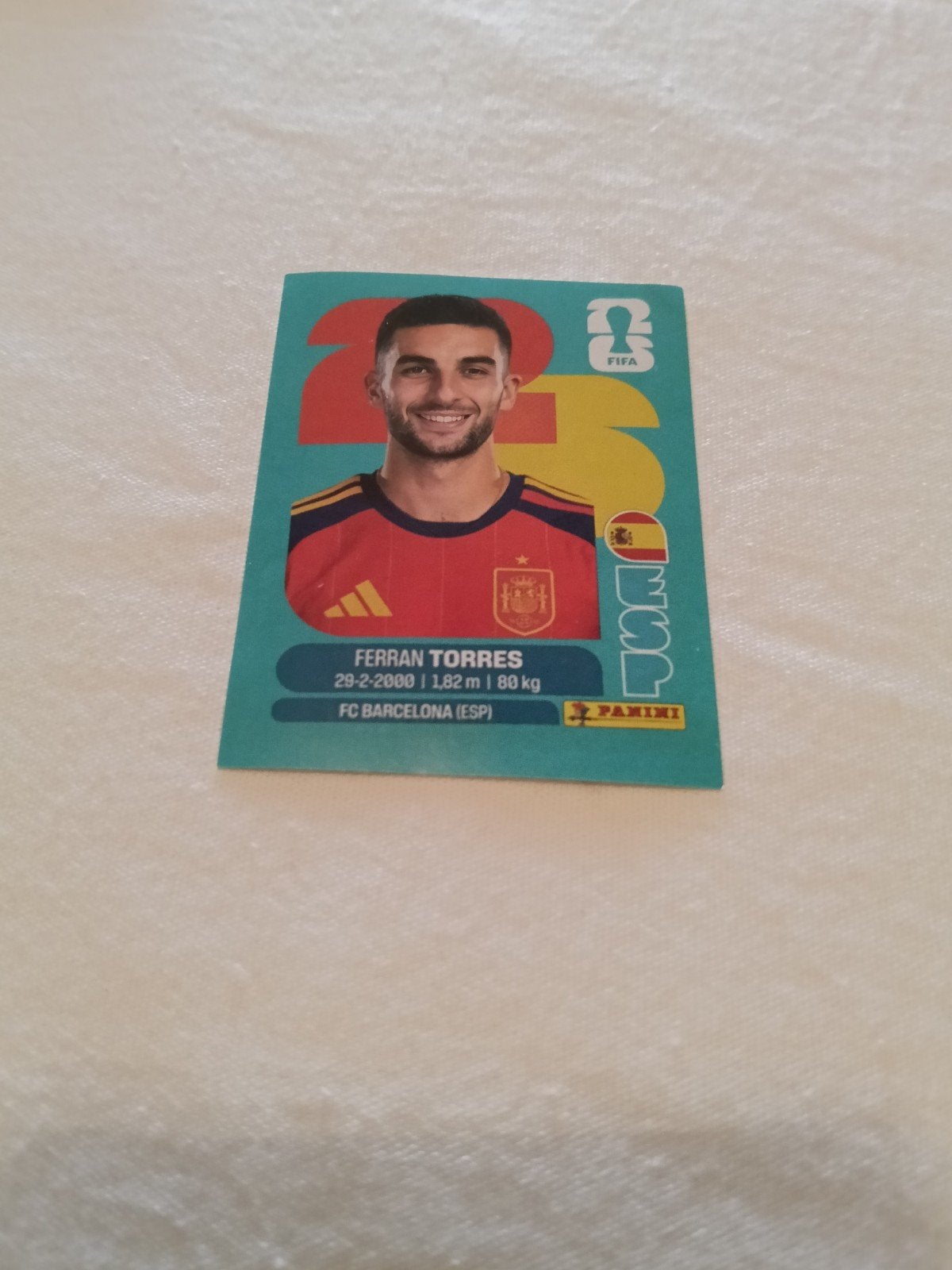 Ferran Torres Panini Voetbalplaatje - FC Barcelona, Hobby en Vrije tijd, Ophalen of Verzenden, Zo goed als nieuw, Plaatje