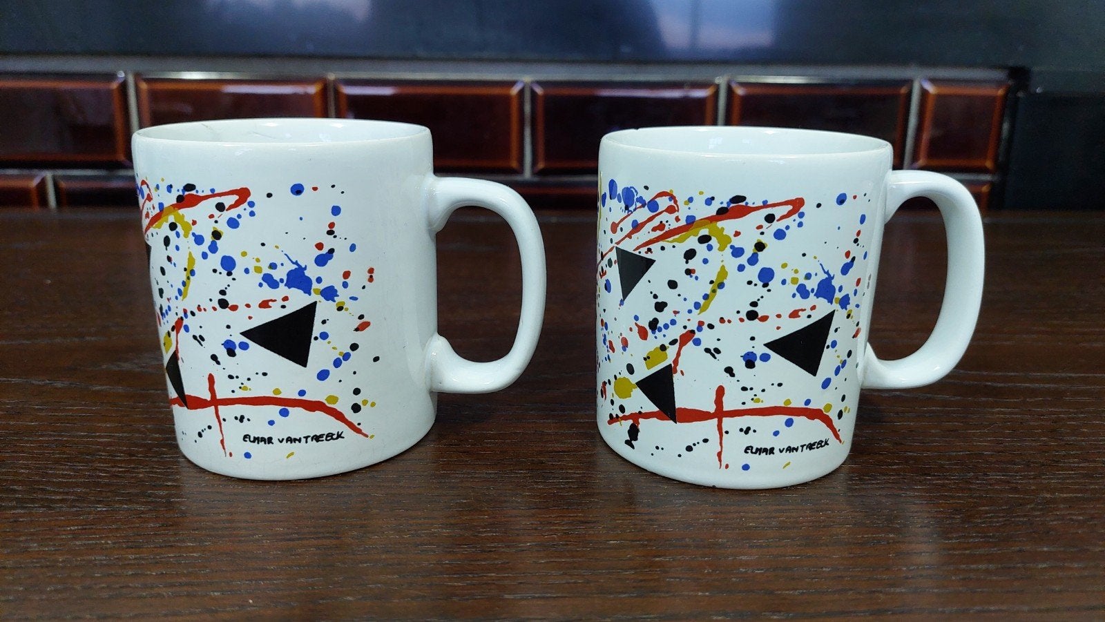 Set van 2 vintage mokken Elmar Van Treeck Kiln Craft, Ophalen of Verzenden