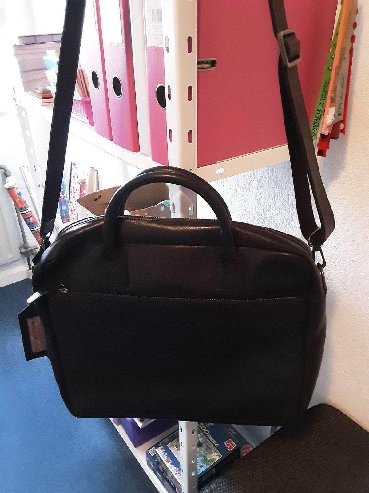 Nieuwe zwarte leren Cowboysbag, Ophalen of Verzenden, Nieuw, Zwart, Leer