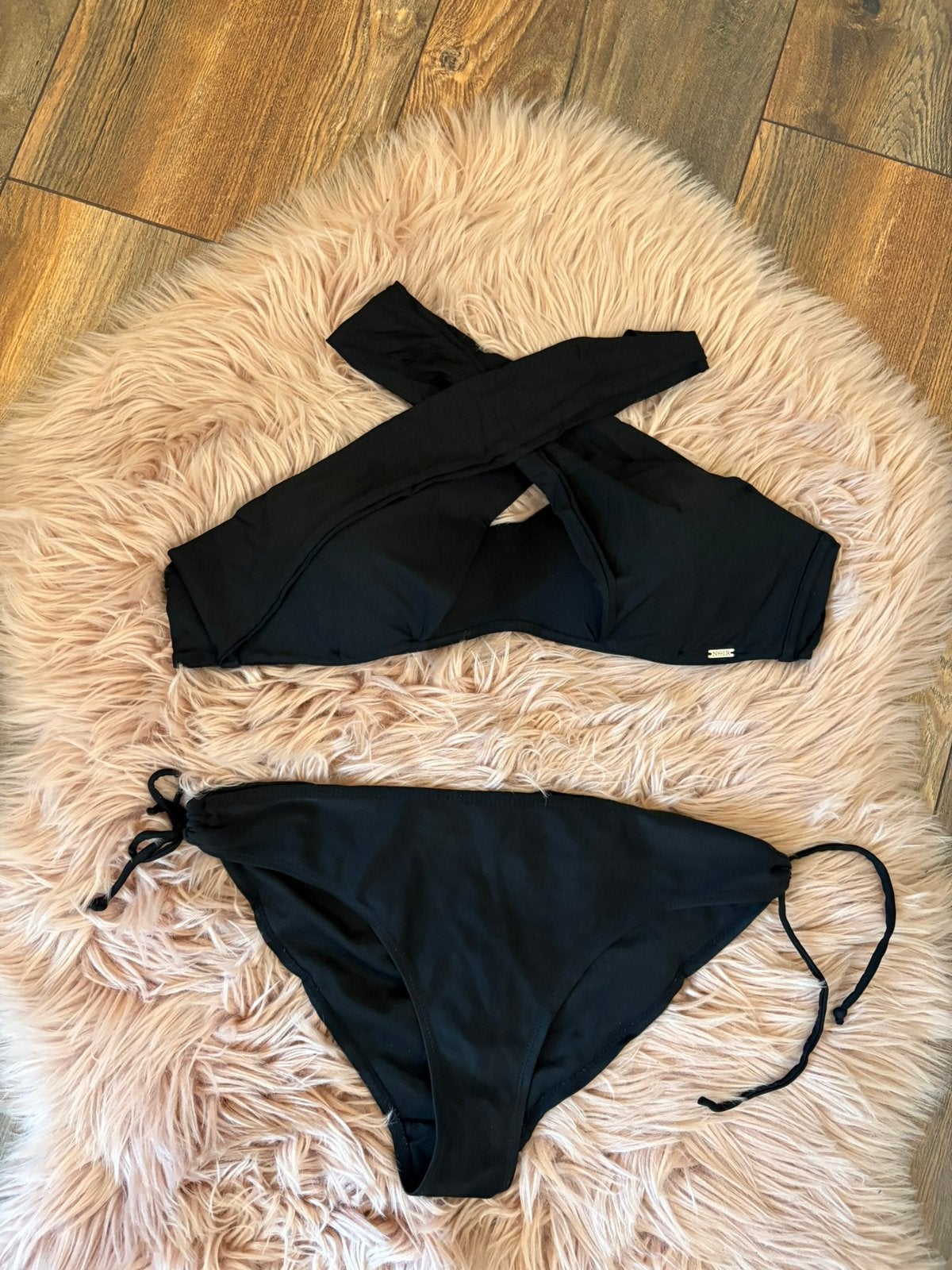 Hunkemoller Noir zwarte bikini maat 80D en M, Ophalen of Verzenden