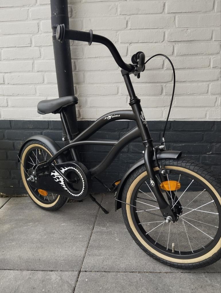 Kinderfiets Nogan Rumble 16 inch mat zwart, Fietsen en Brommers, Fietsen | Kinderfietsjes, Zo goed als nieuw, 16 tot 20 inch, Velgrem