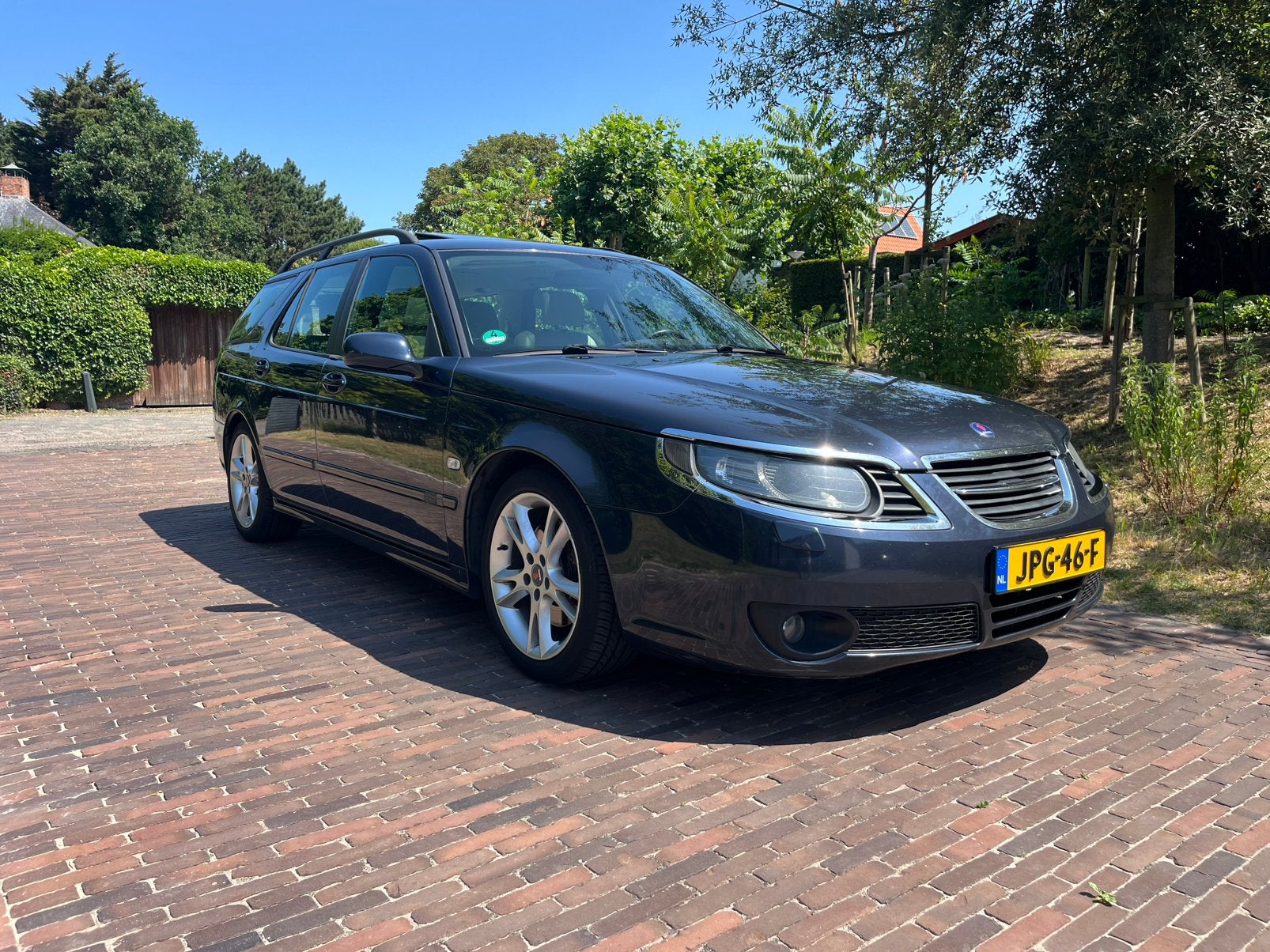 Saab 9-5 2.3 Turbo Aero Sport Estate AUT Nocturneblauw 260PK, Auto's, Saab, 1800 kg, Beige, 4 cilinders, 2290 cc