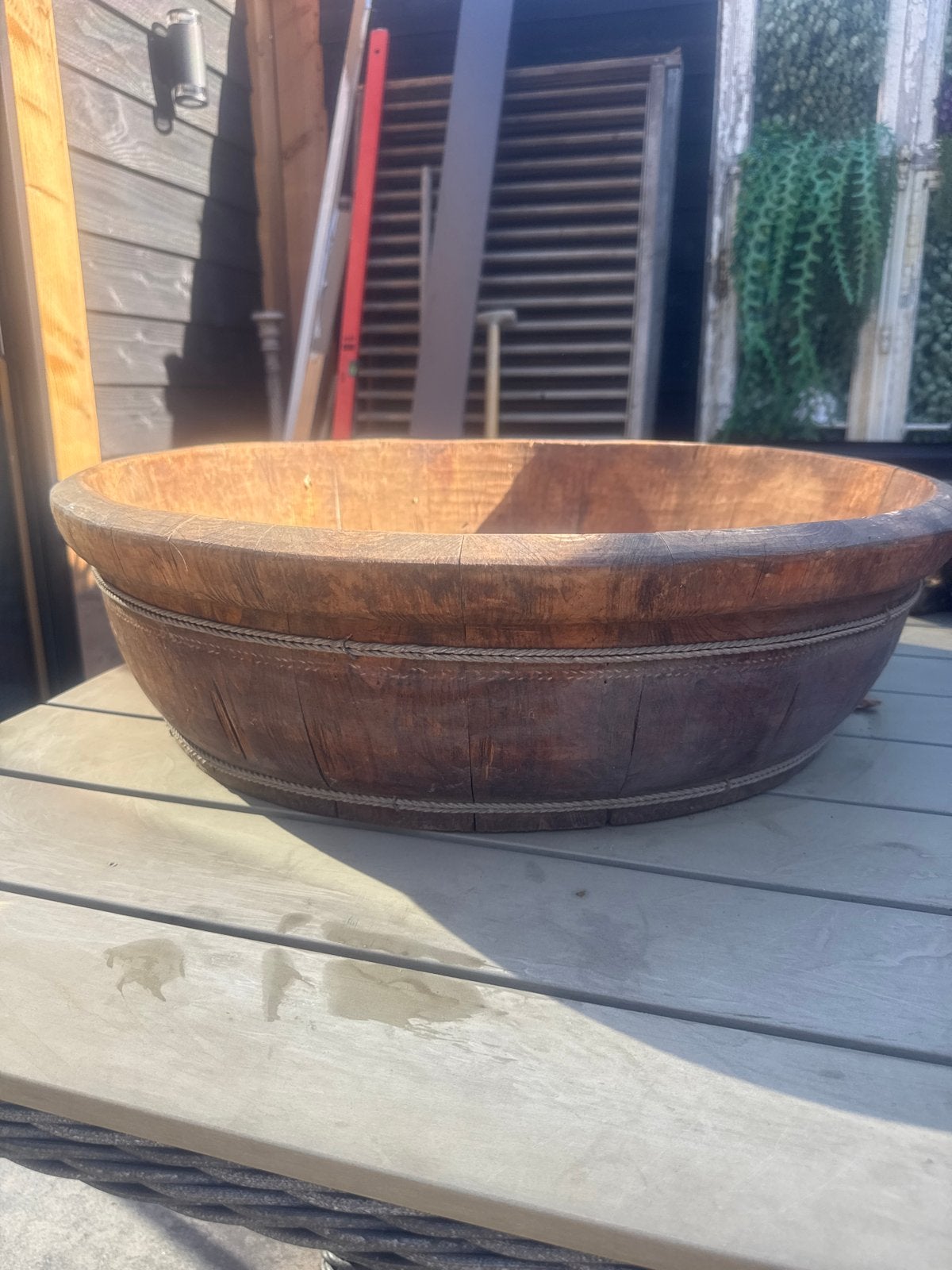 Antieke houten trog/schaal - 70 cm, Ophalen of Verzenden